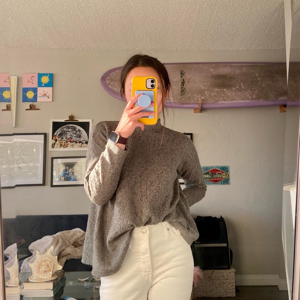 Bobeau Olive Mockneck Blouse
